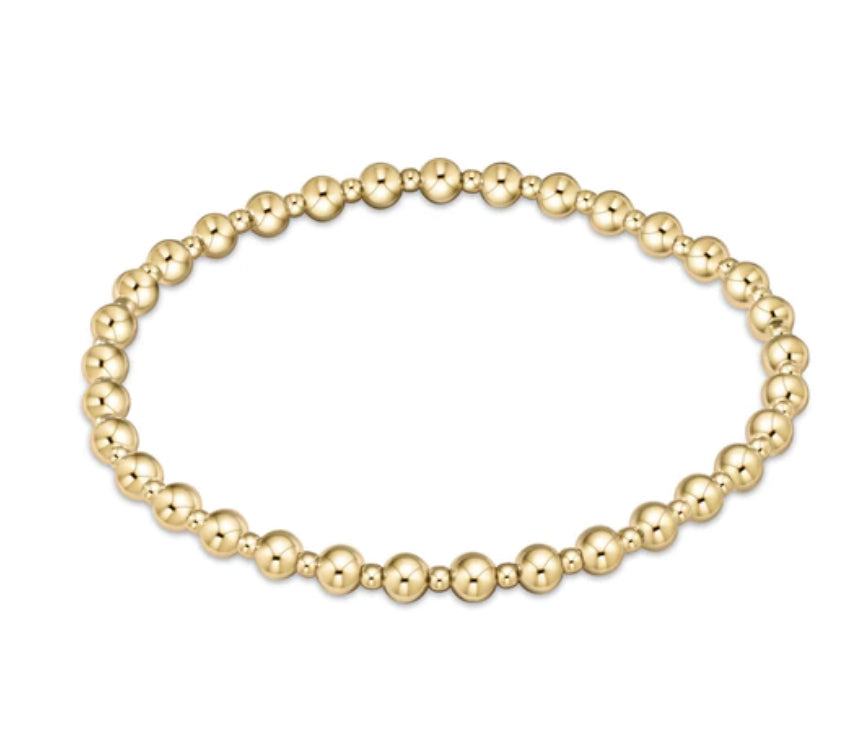 Enewton Classic Grateful Pattern 4mm Gold Bead Bracelet