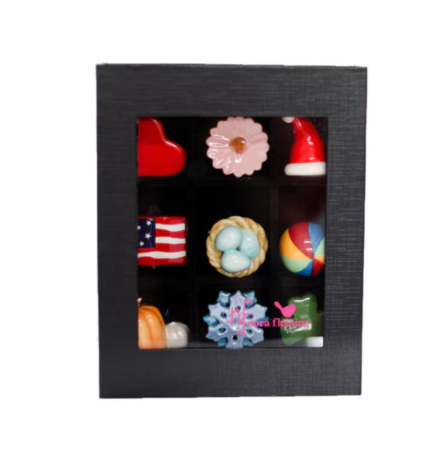 Nora Fleming 9 Piece Black Keepsake Box