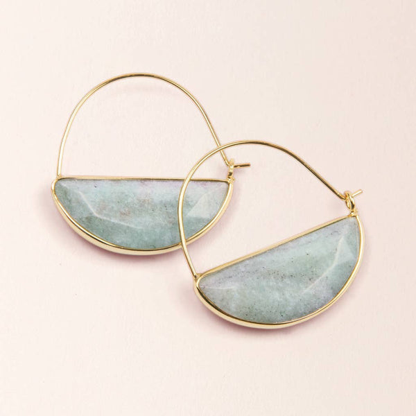 Scout Stone Prism Hoop - Amazonite/Gold