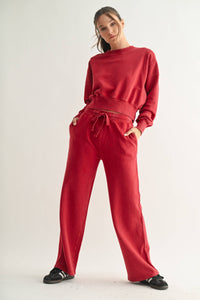 Mineral Wash Luxe Wide-Leg Sweatpants