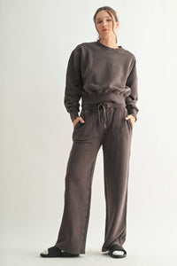 Mineral Wash Luxe Wide-Leg Sweatpants