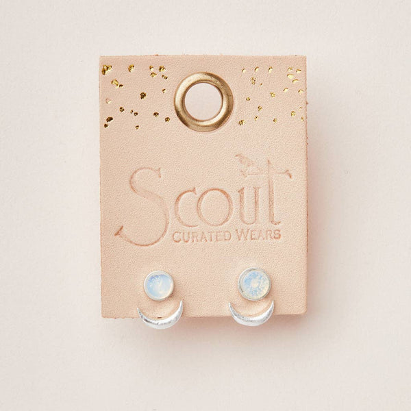 Scout Stone Moon Phase Ear Jacket - Opalite/Silver