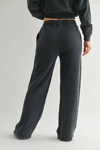 Mineral Wash Luxe Wide-Leg Sweatpants