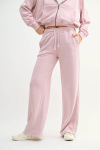 Mineral Wash Luxe Wide-Leg Sweatpants