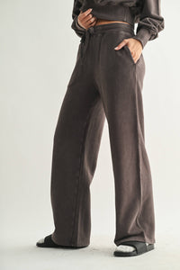 Mineral Wash Luxe Wide-Leg Sweatpants