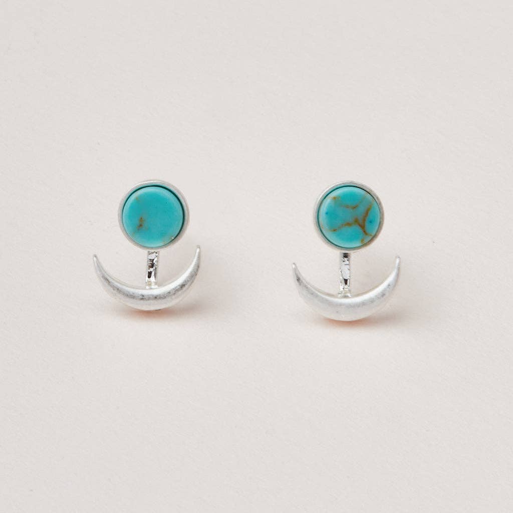 Scout Stone Moon Phase Ear Jacket - Turquoise/Silver