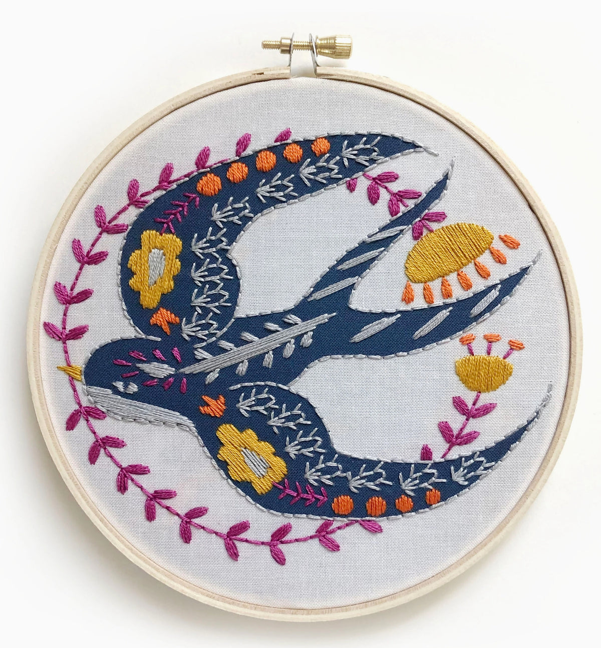 Swallow Embroidery Kit