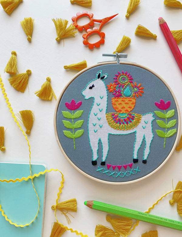 Llama Embroidery Kit