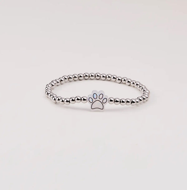 Holy Water Paw Print Bracelet In Silver - From Lourdes France