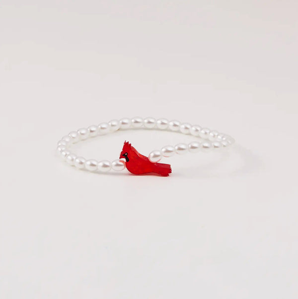 Holy Water Red Cardinal Bracelet In Crystal Pearl - From Lourdes France