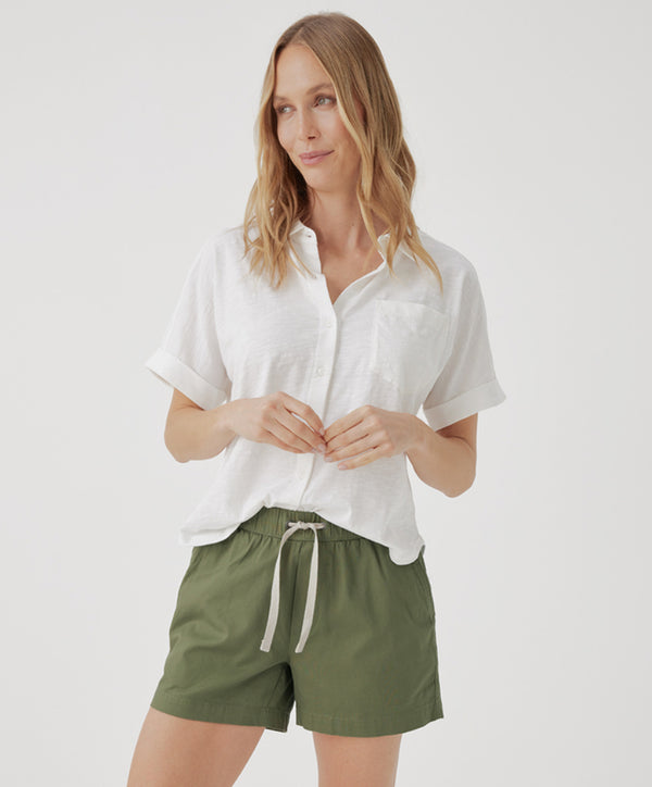Relaxed Slub Button Up Top - Pre-Order