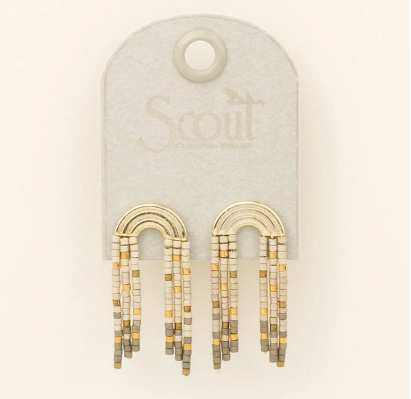 Scout Chromacolor Miyuki Rainbow Fringe Earring - Pewter Multi/Gold