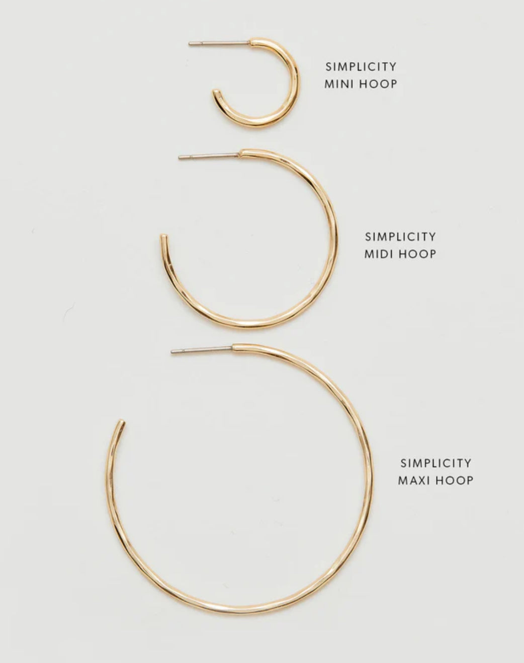 Bryan Anthonys Simplicity Midi Hoop Earrings 14K Gold
