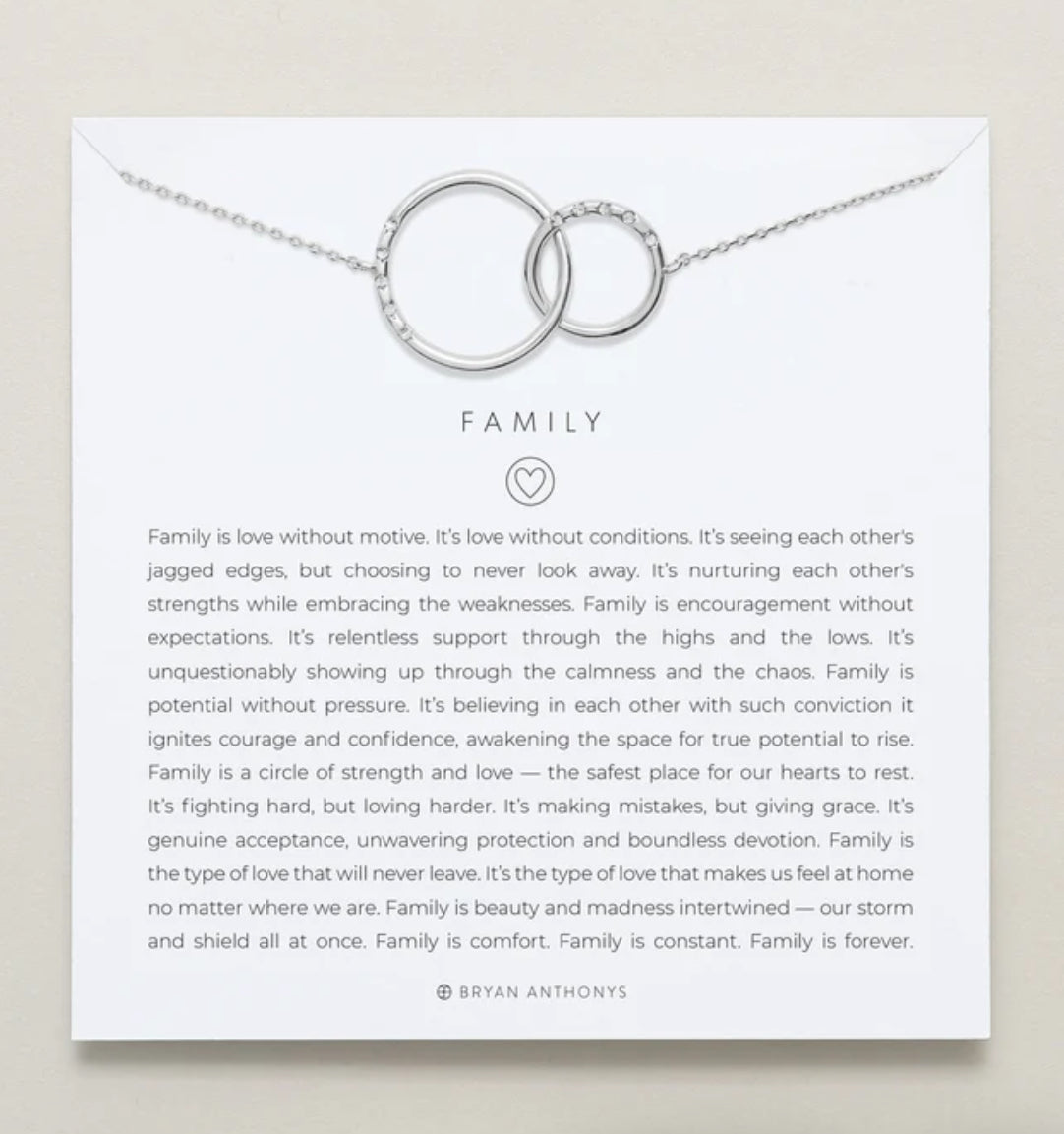 Bryan Anthonys Family Interlocking Circles Necklace - Silver