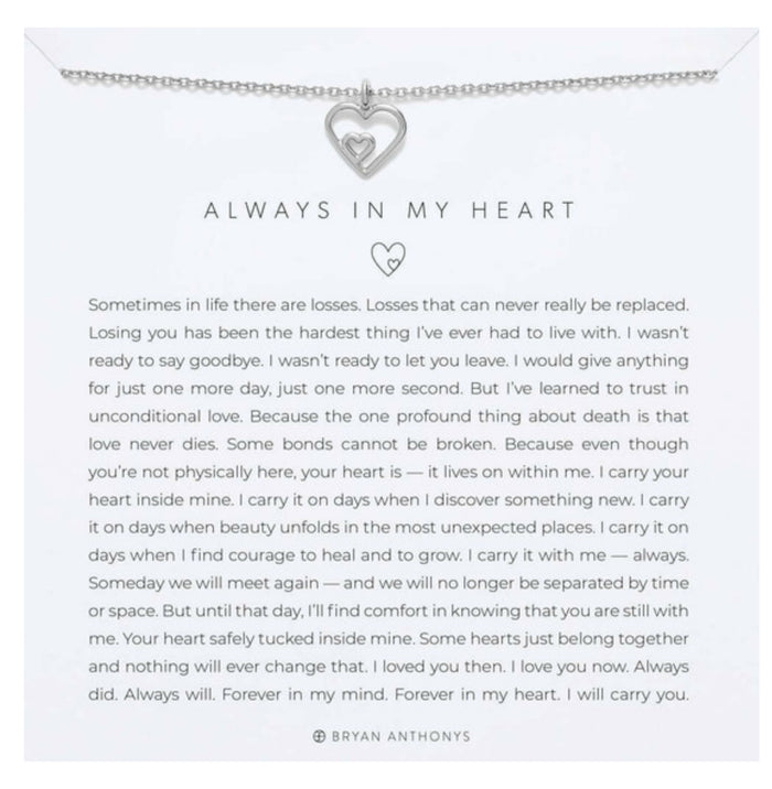 Bryan Anthonys Always In My Heart Silver Necklace