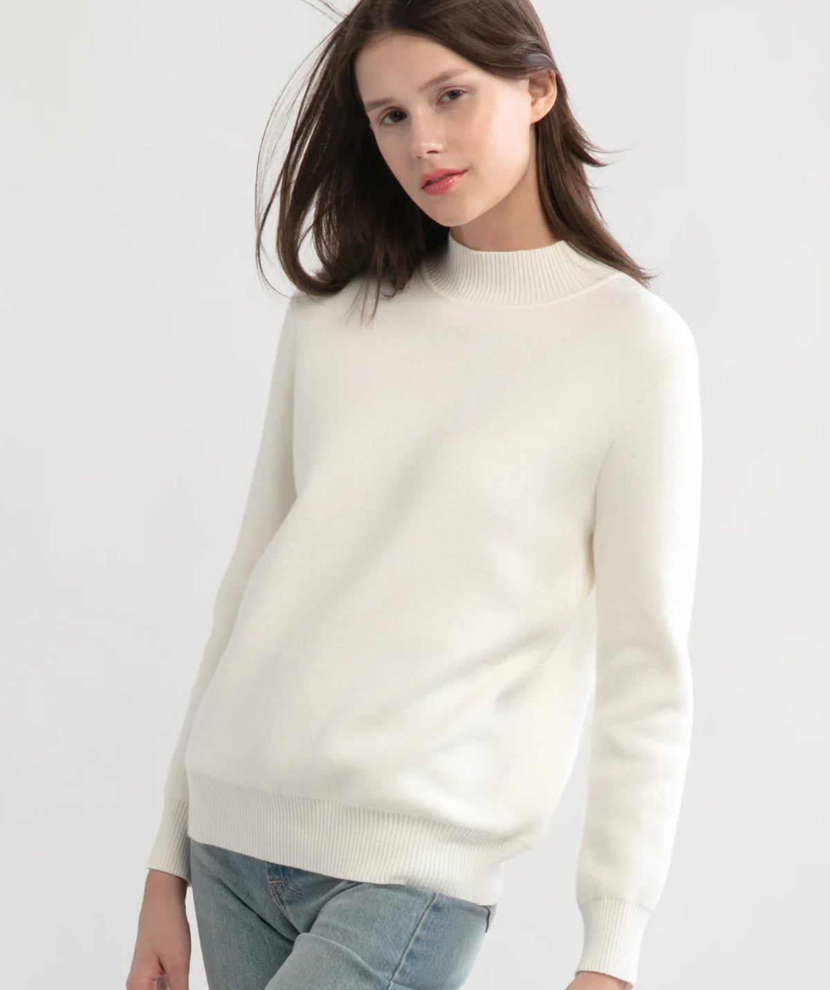 Look By M Thermal Mock Neck Sweater