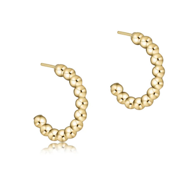 Enewton Beaded Classic 1” Post Hoop - 3mm Gold