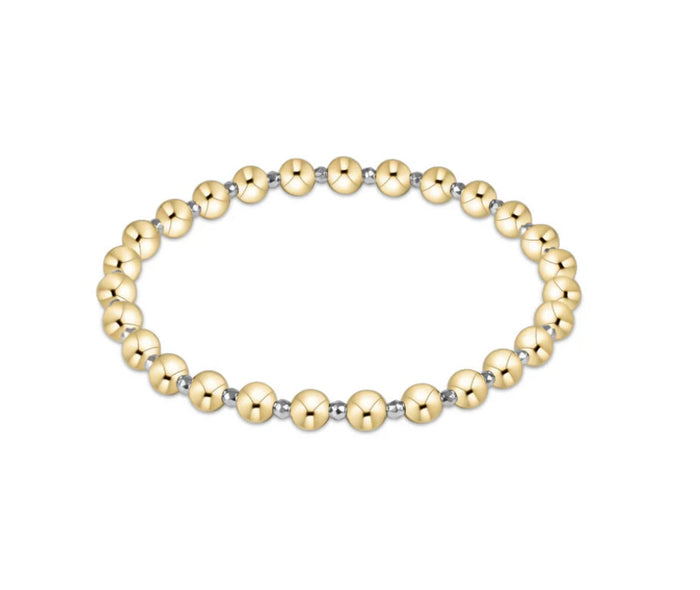 Enewton - Bright Silver Faceted Hematite Grateful Pattern 5mm Bead Bracelet