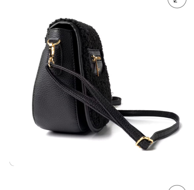 Kedzie Fireside Camden Mini Messenger Bag in Vegan Faux Shearling