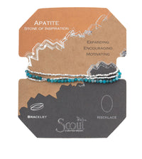 Scout Delicate Stone Wrap Bracelet / Necklace - Apatite - Stone of Inspiration