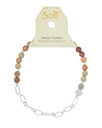 Scout Mini Stone w/Chain Stacking Bracelet - Aqua Terra/Silver