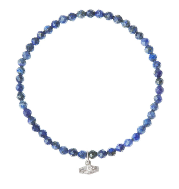 Scout Mini Faceted Stone Stacking Bracelet - Lapis/Silver