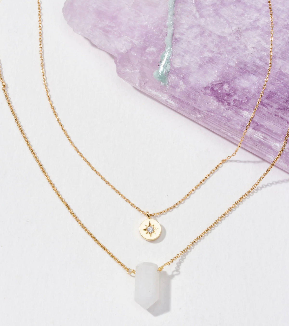 Luna Norte North Star Necklace Set- Moonstone