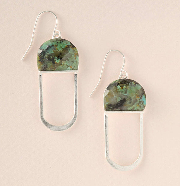 Scout Modern Stone Chandelier Earring - African Turquoise/Silver