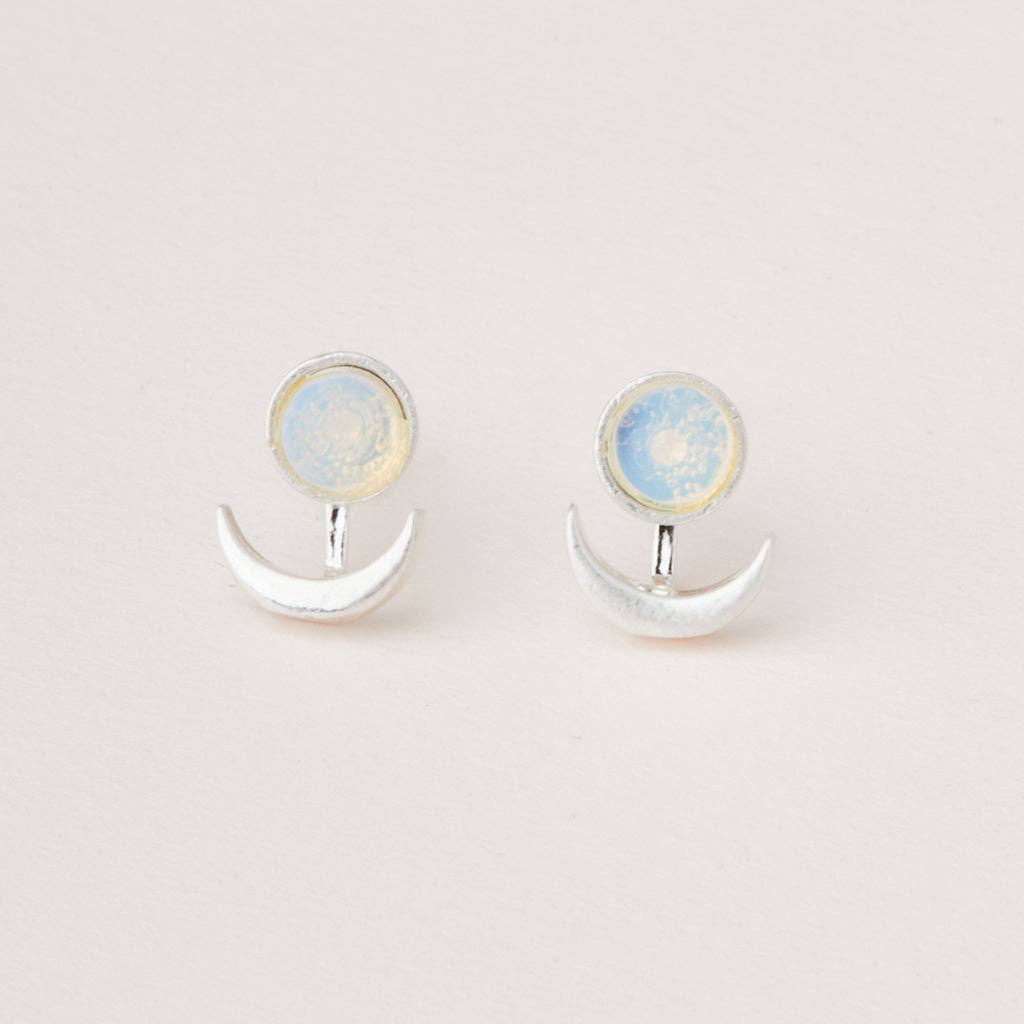 Scout Stone Moon Phase Ear Jacket - Opalite/Silver