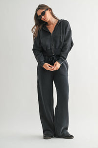 Mineral Wash Luxe Wide-Leg Sweatpants
