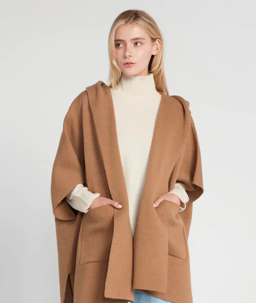 Look by M Hooded Cape Poncho