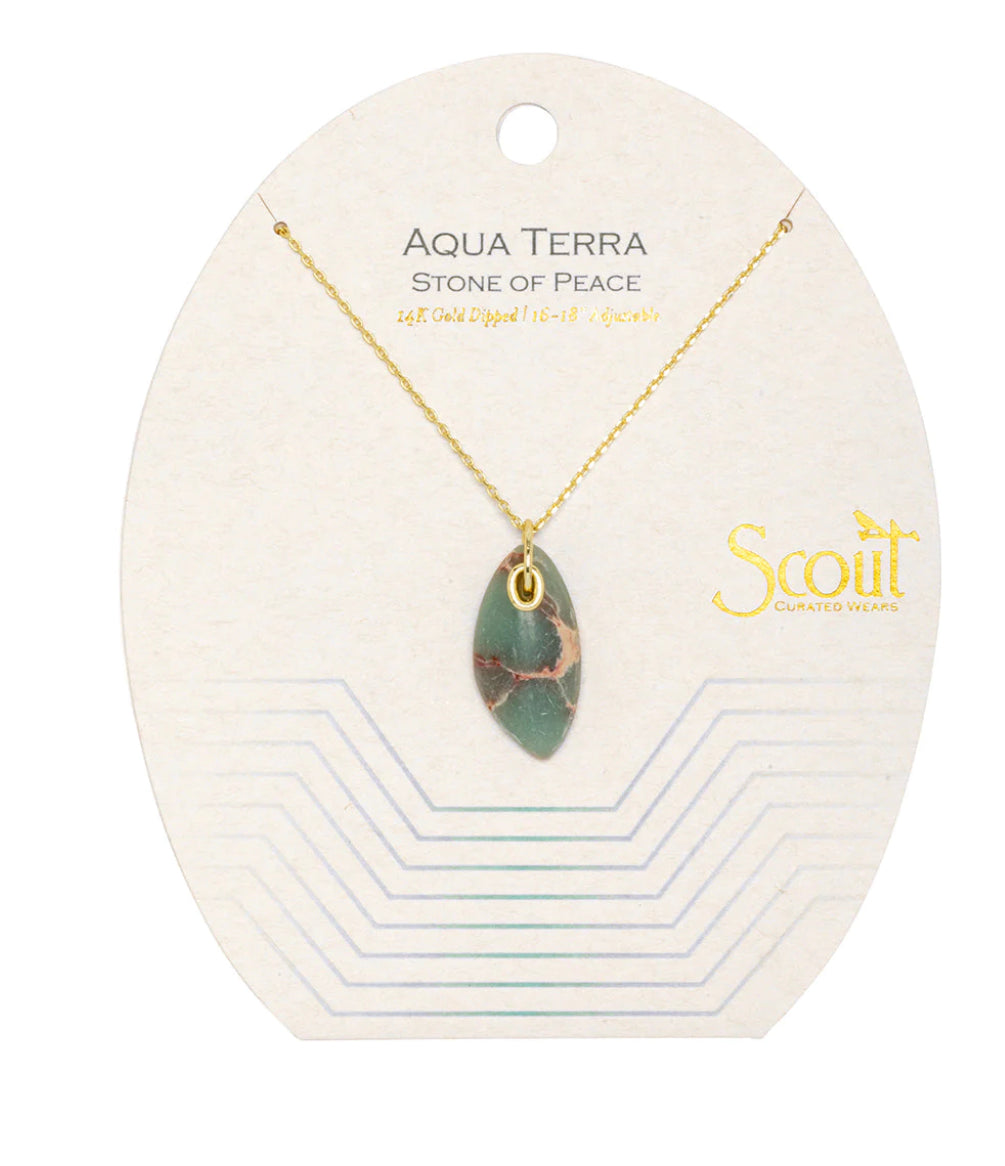 Scout Organic Stone Necklace - Aqua Terra Stone Of Peace