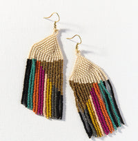 Ink + Alloy Gold Ivory Muted Stripe Earrings