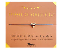 Lucky Feather Birthday Celebration Bracelet - Sparkly Birthday