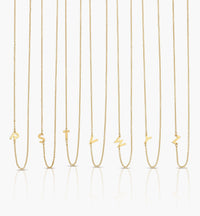 Lucky Feather Celebrate You Sideways Initial Necklace