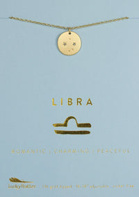 Lucky Feather Zodiac Necklace - Libra