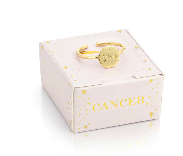 Lucky Feather Zodiac Signet Ring - Cancer
