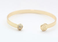 Chelsea Initial Pave Bangle Bracelet