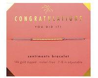 Lucky Feather Sentiments Bracelet - Congratulations