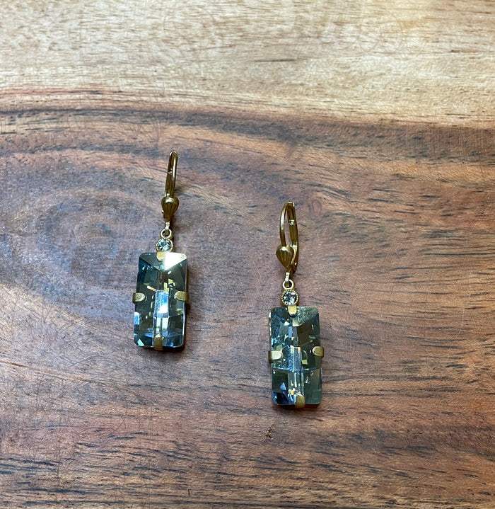 La Vie Parisienne By Catherine Popesco Shadow Crystal Earrings