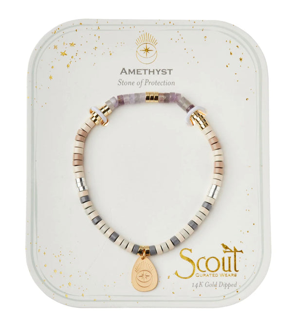 Scout Stone Intention Bracelet - Amethyst / Gold