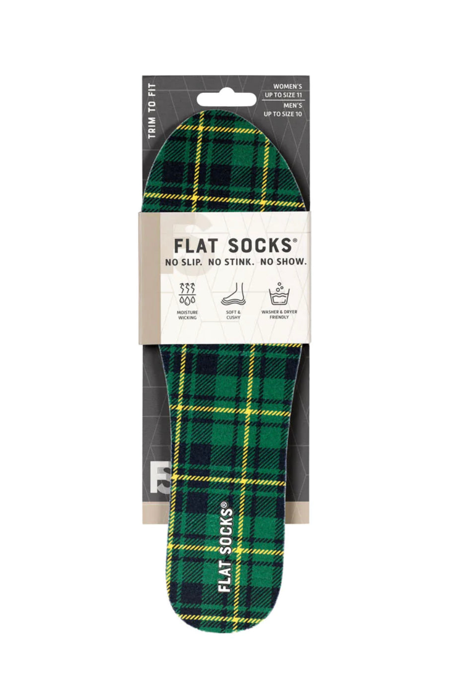 Flat Socks - Green Plaid