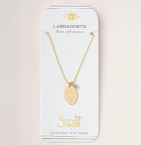 Scout Stone Intention Charm Necklace - Labradorite Stone Of Protection