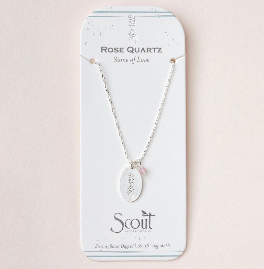 Scout Stone Intention Charm Necklace - Rose Quartz Stone Of Love