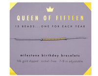 Lucky Feather Birthday Milestone Bracelet - Queen of Fifteen