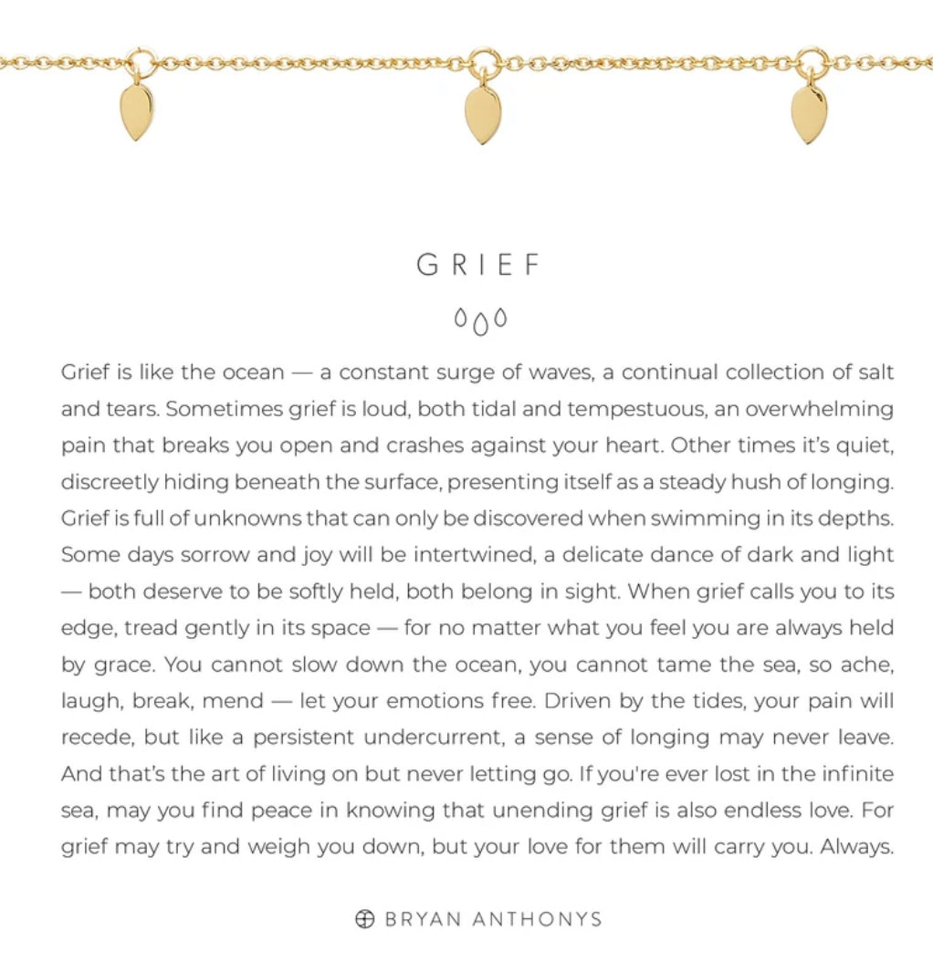 Bryan Anthonys Grief Gold or Silver Necklace