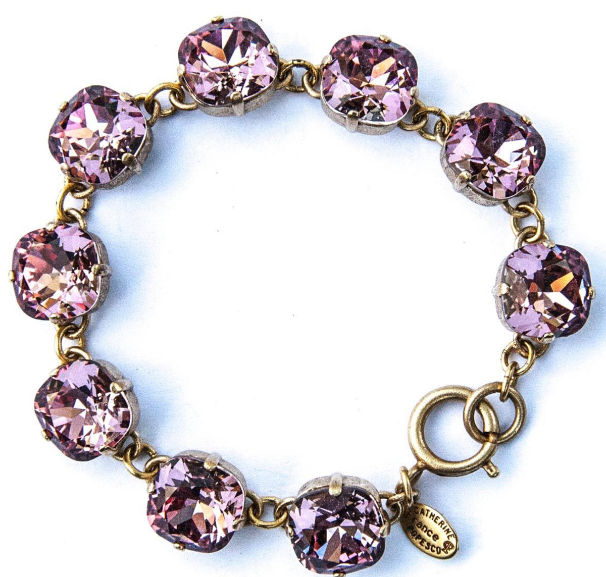 La Vie Parisienne By Catherine Popesco Large Stone Crystal Bracelet - Antiqued Pink
