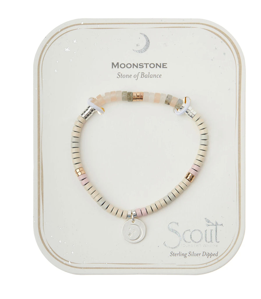 Scout Stone Intention Bracelet - Moonstone / Silver / Gold
