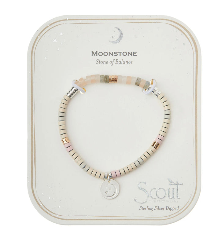 Scout Stone Intention Bracelet - Moonstone / Silver / Gold