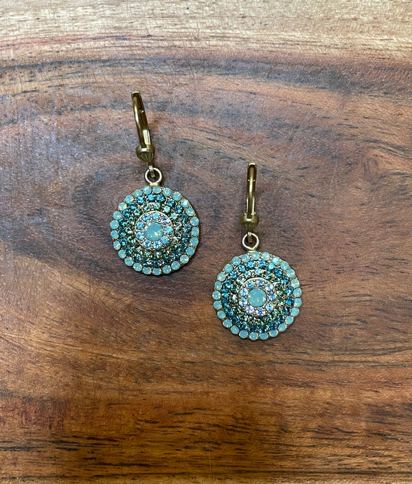 La Vie Parisienne By Catherine Popesco Pacific Opal & Turquoise Medallion Earrings